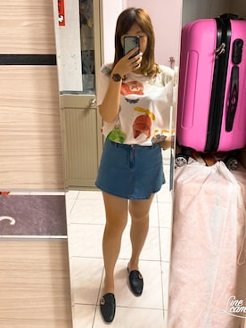 「H:CONNECT（エイチコネクト）のアイテム」を使った、Olive Yangさん（レディース・170cm）の夏コーディネート