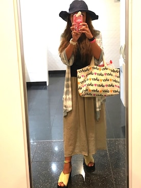 「SNIDEL（スナイデル）のアイテム（ビーチサンダル）」を使った、LOCO❤︎さん（レディース・159cm）の夏コーディネート