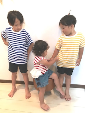 「5歳」｜「アイテム（チノパンツ）」を使った、SEM.mamaさん（キッズ・80cm）の夏コーディネート