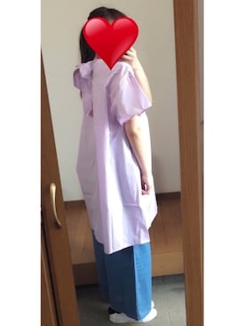 「白スニーカー」｜「アイテム（ワンピース/ドレス、ピンク系）」を使った、みかみかさん（レディース・165cm）の夏コーディネート