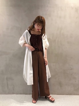 「シャツワンピを羽織る」｜hrkさん（レディース・165cm）の夏コーディネート