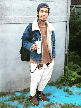 「UNIF（ユニフ）のアイテム（バッグ）」を使った、Harryさん（メンズ・171cm）の冬コーディネート