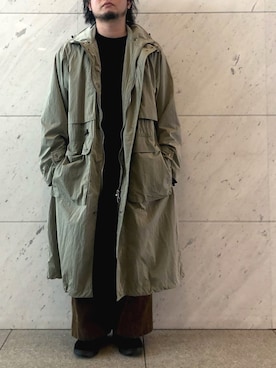「MAISON SPECIAL（メゾンスペシャル）のアイテム（モッズコート）」を使った、福さん（メンズ・162cm）の秋コーディネート