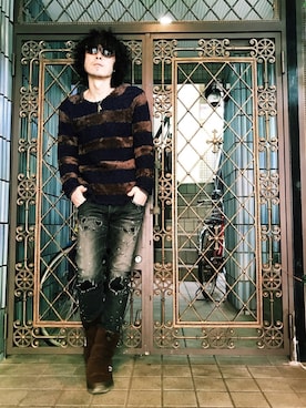 「n(n) BY NUMBER (N)INE（エヌエヌバイナンバーナイン）のアイテム（パンツ）」を使った、KEITA(ΦωΦ)さん（メンズ・181cm）の冬コーディネート
