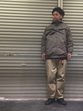 「Reebok（リーボック）のアイテム（ブルゾン）」を使った、クロ🐑さん（メンズ・168cm）の春コーディネート