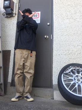 「MillReef（ミルリーフ）のアイテム」を使った、クロ🐑さん（メンズ・168cm）の春コーディネート