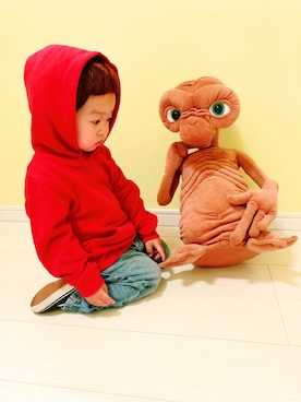 「E.T.」｜「アイテム（その他）」を使った、★m☺︎m☺︎★mini★t☺︎y★さん（キッズ・80cm）の秋コーディネート