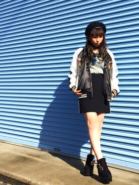 「one way（ワンウェイ）のアイテム（ブーツ）」を使った、Maiさん（レディース・155cm）の冬コーディネート
