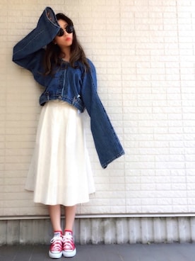 「カッティング」｜「アイテム（ジャケット/アウター）」を使った、Maiさん（レディース・155cm）の春コーディネート