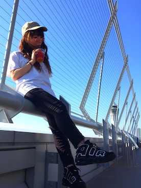 「韓国旅行」｜「アイテム（Tシャツ/カットソー）」を使った、Maiさん（レディース・155cm）の春コーディネート