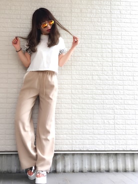 「one way（ワンウェイ）のアイテム（シューズ）」を使った、Maiさん（レディース・155cm）の夏コーディネート