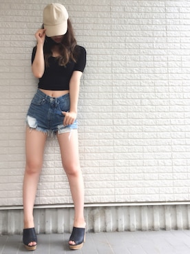 「8seconds（エイトセカンズ）のアイテム（帽子）」を使った、Maiさん（レディース・155cm）の夏コーディネート