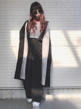 「8seconds（エイトセカンズ）のアイテム（オールインワン・サロペット）」を使った、Maiさん（レディース・155cm）の冬コーディネート