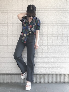 「one way（ワンウェイ）のアイテム（シューズ）」を使った、Maiさん（レディース・155cm）の春コーディネート