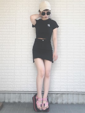 「8seconds（エイトセカンズ）のアイテム（帽子）」を使った、Maiさん（レディース・155cm）の夏コーディネート