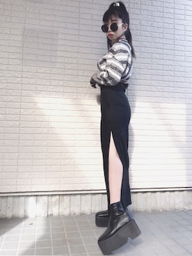 「charm's（チャムス）のアイテム」を使った、Maiさん（レディース・155cm）の冬コーディネート