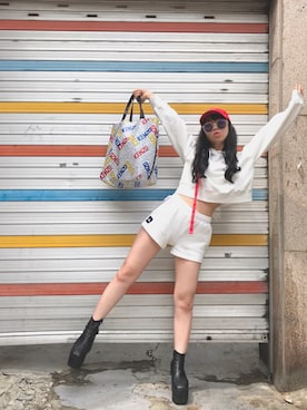 「SET UP」｜「アイテム（キャップ）」を使った、Maiさん（レディース・155cm）の春コーディネート