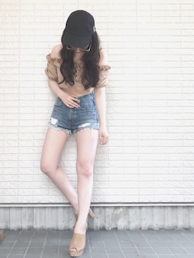 「8seconds（エイトセカンズ）のアイテム（帽子）」を使った、Maiさん（レディース・155cm）の夏コーディネート