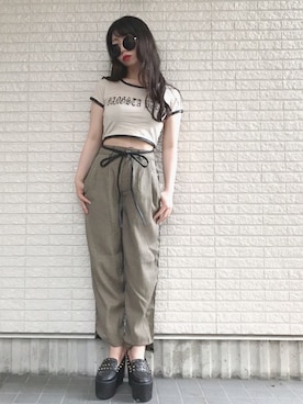 「BAD（バッド）のアイテム」を使った、Maiさん（レディース・155cm）の夏コーディネート