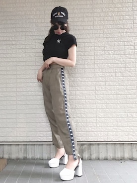 「韓国スタイル」｜「アイテム（パンプス）」を使った、Maiさん（レディース・155cm）の夏コーディネート