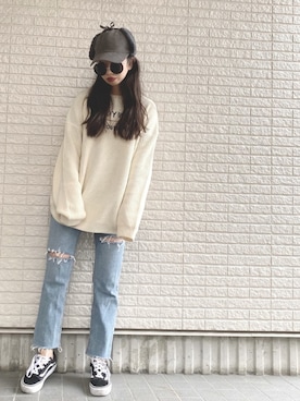 「SEVENDAYS=SUNDAY（セブンデイズサンデイ）のアイテム（キャップ）」を使った、Maiさん（レディース・155cm）の冬コーディネート