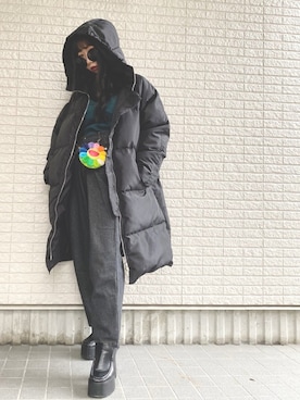 「mixxmixのアイテム（ジャケット/アウター）」を使った、Maiさん（レディース・155cm）の冬コーディネート