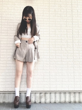 「DHOLIC（ディーホリック）のアイテム（その他アウター）」を使った、Maiさん（レディース・157cm）の春コーディネート