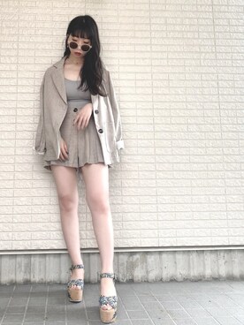 「SET UP」｜「アイテム（アクセサリー）」を使った、Maiさん（レディース・157cm）の夏コーディネート