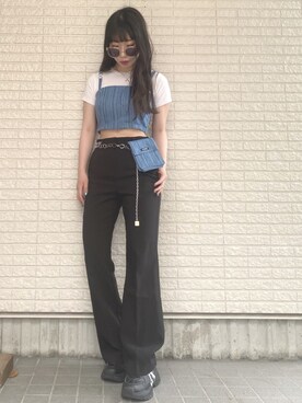 「SpRay（スプレイ）のアイテム（アクセサリー）」を使った、Maiさん（レディース・157cm）の夏コーディネート