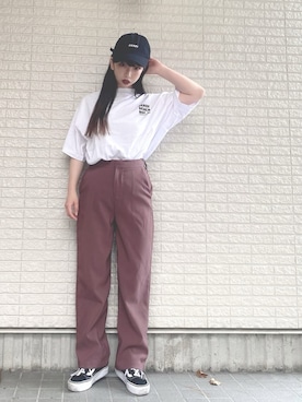 「NERDY（ノルディ）のアイテム（帽子）」を使った、Maiさん（レディース・157cm）の夏コーディネート