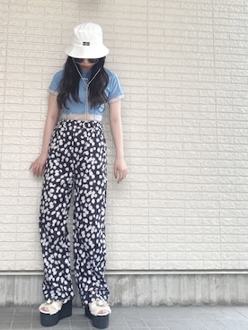 「onespo（ワンスポ）のアイテム（帽子）」を使った、Maiさん（レディース・157cm）の夏コーディネート