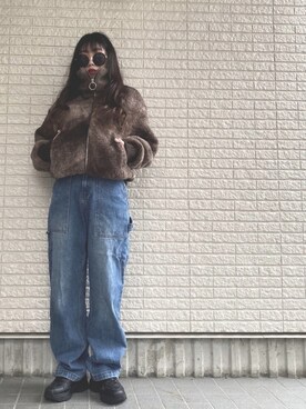 「mixxmixのアイテム（ジャケット/アウター）」を使った、Maiさん（レディース・157cm）の冬コーディネート