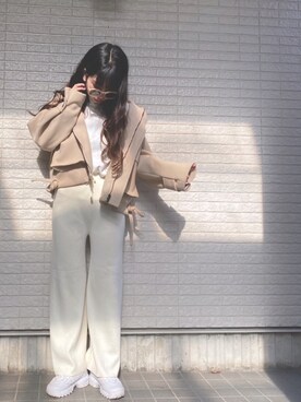 「chuu（チュー）のアイテム（ジャケット/アウター）」を使った、Maiさん（レディース・157cm）の冬コーディネート
