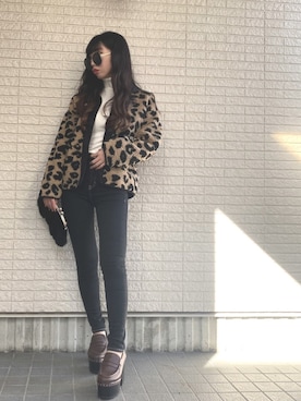 「chuu（チュー）のアイテム（ジャケット/アウター）」を使った、Maiさん（レディース・157cm）の冬コーディネート