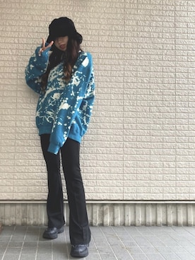 「WC（ダブル シー）のアイテム（帽子）」を使った、Maiさん（レディース・157cm）の冬コーディネート