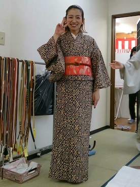 「習い事」｜「アイテム（浴衣）」を使った、みかすけさん（レディース・147cm）の秋コーディネート