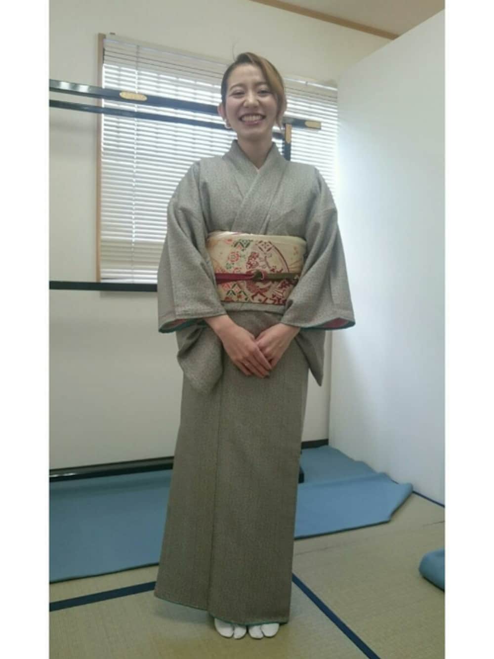 「和服、着物、着付け教室、習い事、低身長、民族衣装、秋服、日本、ファッション」｜「着物のアイテム（浴衣、グリーン系）」を使った、みかすけさん（レディース・147cm）の秋コーディネートの1枚目の写真