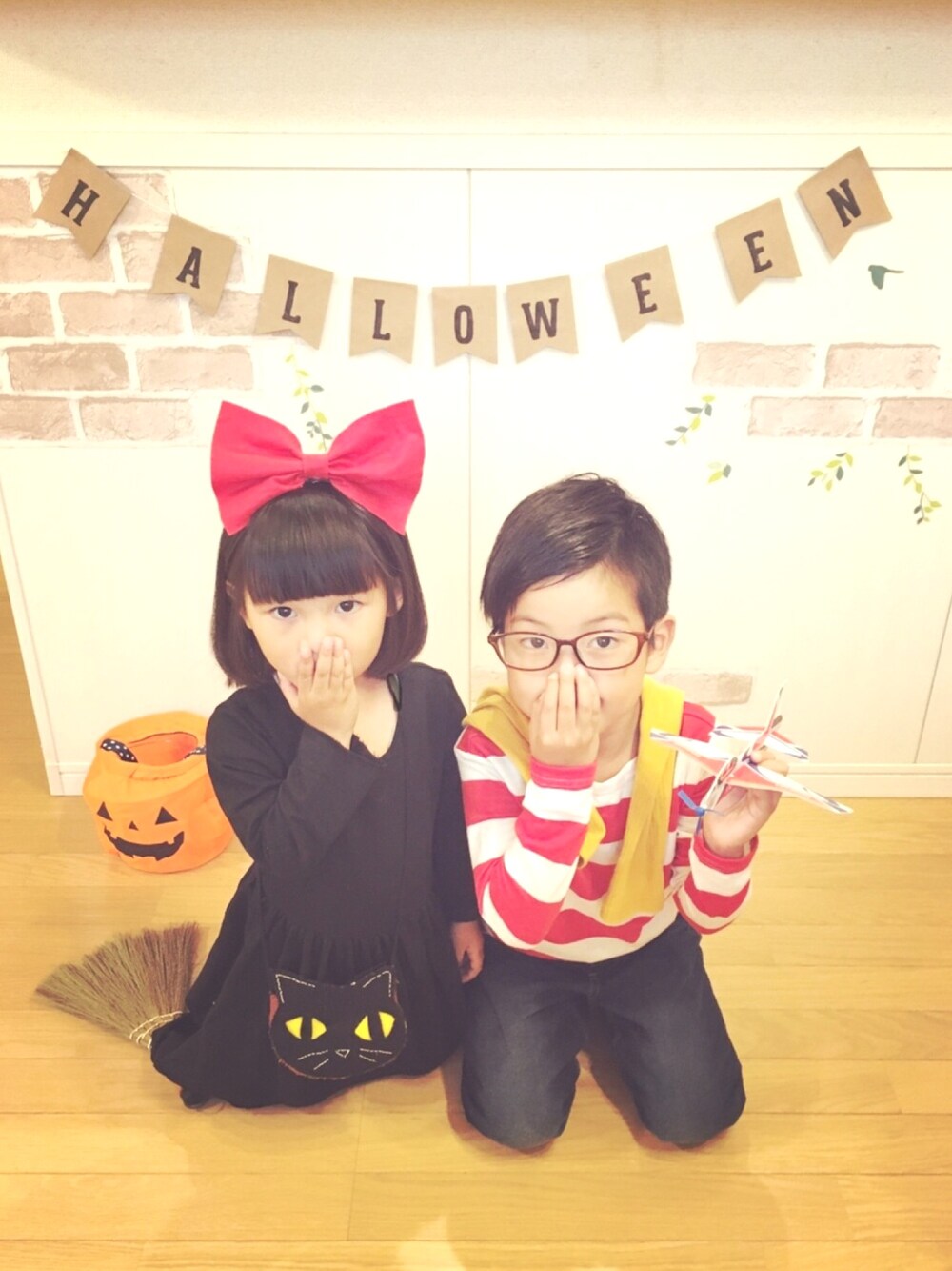 「wearhalloween2017、キッズコーデ、ハロウィンコーデ、プチプラ、halloween、魔女の宅急便」｜「魔女宅♡のアイテム（Tシャツ/カットソー、その他）」を使った、haruhinaさん（キッズ・90cm）の秋コーディネートの1枚目の写真