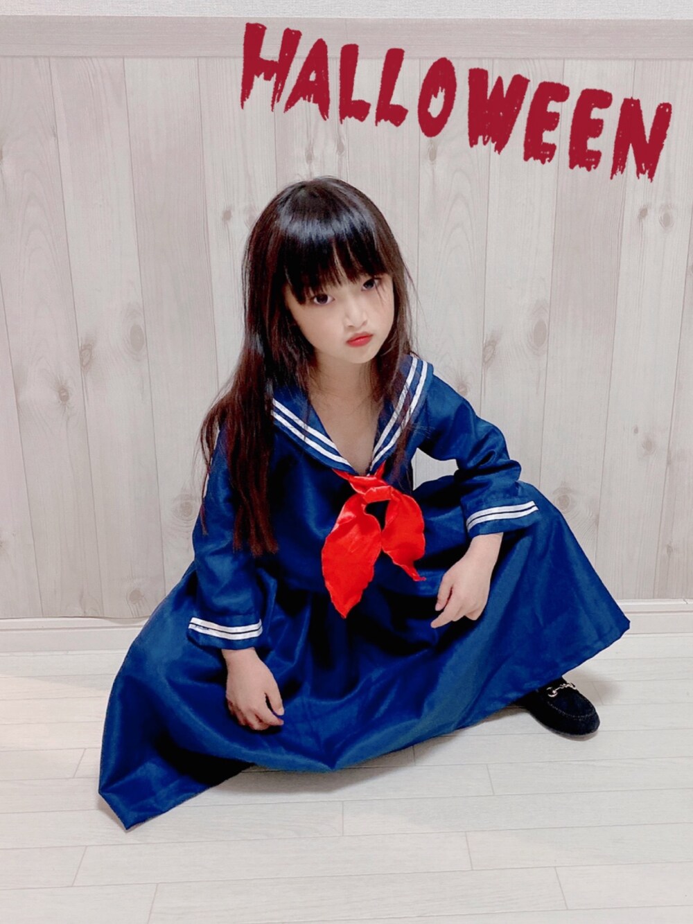 「wearhalloween2020、女の子、スケバン、セーラー服、コスプレ、おしゃれさんと繋がりたい」｜「👩🏻のアイテム（その他、その他）」を使った、haruhinaさん（キッズ・110cm）の秋コーディネートの1枚目の写真
