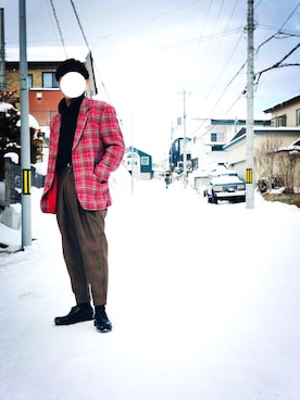 「Lui's（ルイス）のナローベルト（ベルト）」を使った、Dr.Pesanさん（メンズ・174cm）の春コーディネート