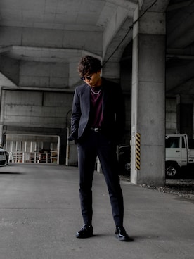 「Lui's（ルイス）のナローベルト（ベルト）」を使った、Dr.Pesanさん（メンズ・174cm）の秋コーディネート