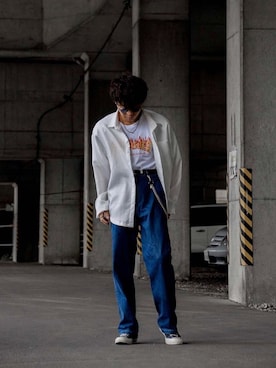 「ゆるカジ」｜「アイテム（その他）」を使った、Dr.Pesanさん（メンズ・174cm）の秋コーディネート
