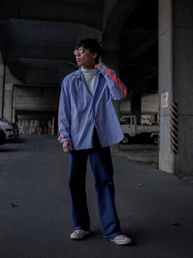 「lot holon（ロットホロン）のアイテム（パンツ）」を使った、Dr.Pesanさん（メンズ・174cm）の秋コーディネート