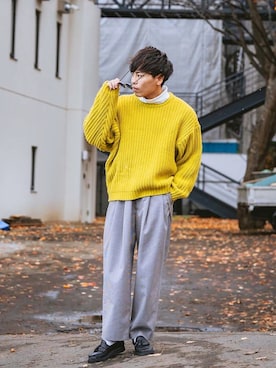 「KOMONO.（コモノ）のアイテム（サングラス）」を使った、Dr.Pesanさん（メンズ・174cm）の秋コーディネート