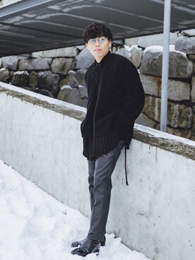 「VERYNERD（ベリーナード）のアイテム」を使った、Dr.Pesanさん（メンズ・174cm）の冬コーディネート