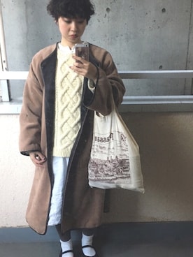 「Kastane」｜「アイテム（シャツワンピース）」を使った、あらいおんさん（レディース・155cm）の冬コーディネート