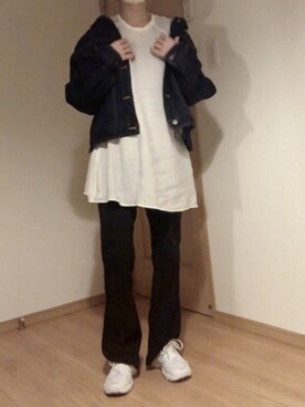 Gu ジーユー のスラックス ブラック系 を使ったレディース人気ファッションコーディネート Wear