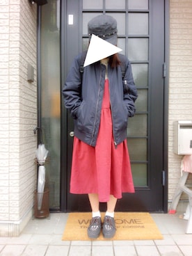 「白ニット、黒リュック」｜「アイテム（ジャケット/アウター）」を使った、ゆなさん（レディース・156cm）の冬コーディネート