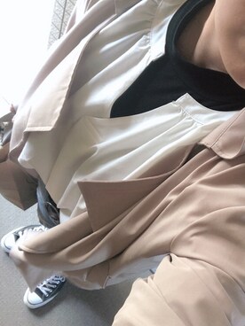「select MOCA（セレクトモカ）のアイテム（トレンチコート）」を使った、Rinさん（レディース・160cm）の春コーディネート
