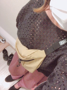 「niko and...（ニコアンド）のCLEARリネンレーヨンワイドパンツ（その他パンツ）」を使った、Rinさん（レディース・160cm）の夏コーディネート